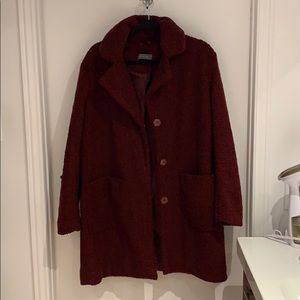 Burgundy teddy bear coat